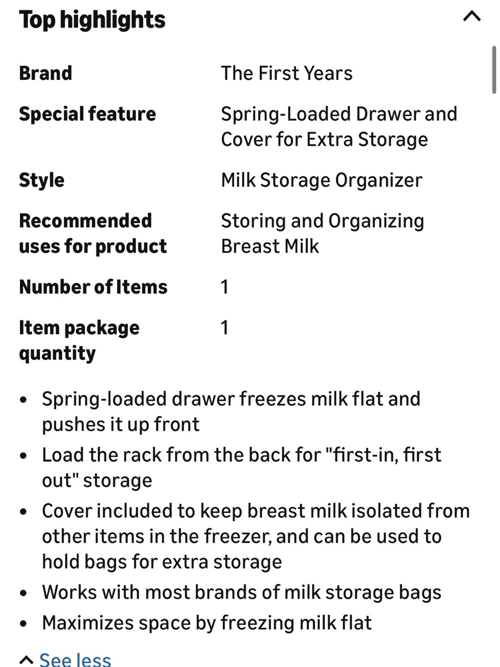 The First Years Breastflow Milk Storage Organizer - 4 count - Picture 6 of 8